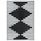 World Rug Gallery Bohemian Stripe Diamond Reversible Recycled Plastic 3' X 5' Black Outdoor Rug 6071BLACK3X5 - alternate 4